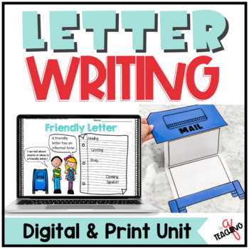 Preview of Friendly Letter 2nd Grade Templates - Parts of a Friendly Letter Writing Lessons