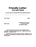 Friendly Letter Cut and Paste