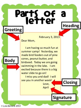 Friendly Letter Poster Assignment Graphic Organizer Rubric
