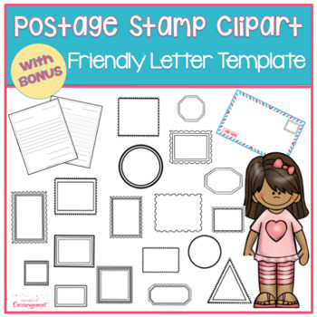 Preview of Friendly Letter Templates & Postage Stamp Clip Art