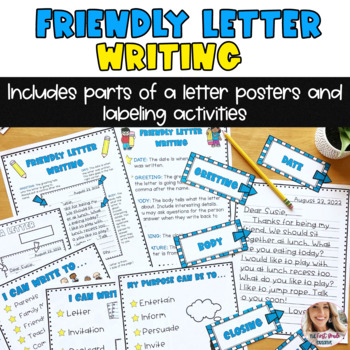 Friendly Letter Writing Center Posters Checklists Organizers and Templates