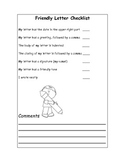 Friendly Letter Writing Checklist /self-assessment