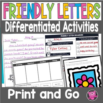 Preview of Friendly Letter Writing Templates - Friendly Letter Graphic Organizer & Paper