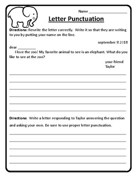 Responding To A Friendly Letter Worksheet Friendly Letter Writing