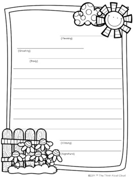 Friendly Letter Writing Spring ~ Templates by The Think Aloud Cloud