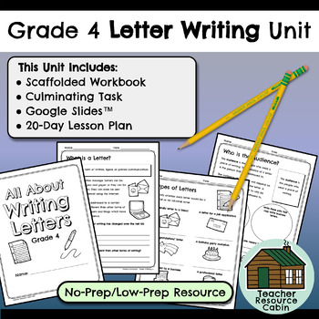 Grade 4 Letter Writing Unit (Printable + Google Slides™)  TPT