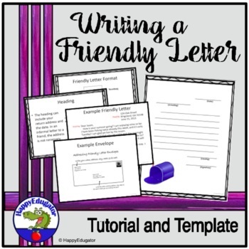 Preview of Friendly Letters Writing Format and Paper