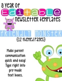 Editable Newsletter Templates (12 included): Friendly Mons