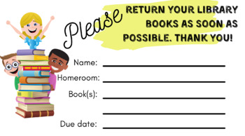 Preview of Friendly Overdue Book Notice for the Library Media Center