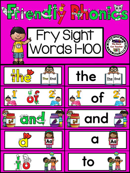 Preview of Friendly Phonics First 100 FRY Sight Words with Picture Support