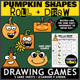 Friendly Shape Pumpkin - 5 Roll and Draw Game Sheets