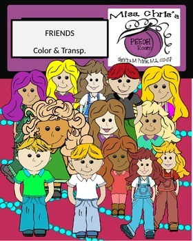 Preview of Friends Clipart~Kids~Children~Expressions~Color and Transp.  50+ Images!!