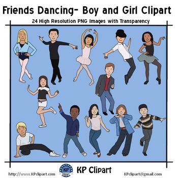 Preview of Friends Dancing Boy and Girl Clipart