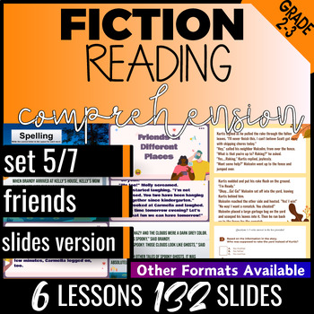 Preview of Friends Fiction Reading Comprehension Google Slides Digital Resources Grade 2-3