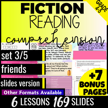 Preview of Friends Fiction Reading Comprehension Google Slides Digital Resources Grade 4-5