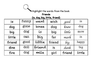 Preview of Friends (Getting Started Lesson 4) - Find the Words Worksheets