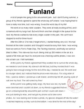 Preview of Friends Reading Comprehension Passage 5: Funland (Grade 4-5)