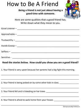 Friends Social Skills Worksheets By Empowered By Them Tpt