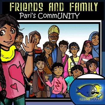 Preview of Friends and Family-Pari's CommUNITY: 34 pc. Clip-Art BW and Color!