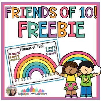 Preview of Friends of 10 Ten | FREEBIE | Make A 10 Ten Rainbow | Cute Posters