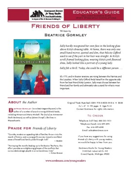 Preview of Friends of Liberty (Beatrice Gormley) Novel Discussion Guide