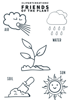 Preview of Friends of Plant Coloring Clipart