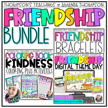 Preview of Friendship Activities and Centers - Coloring, Theme Day, Bracelets