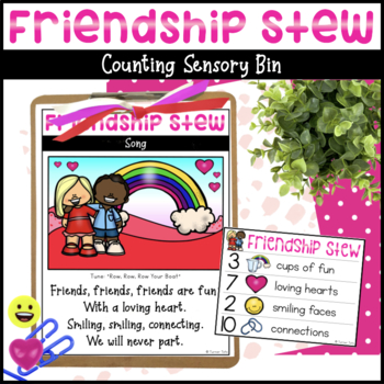 Preview of Friendship Activity Counting Sensory Bin