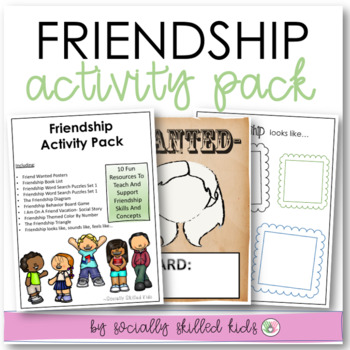 Friendship Social Emotional Learning Activities & Games for Social ...