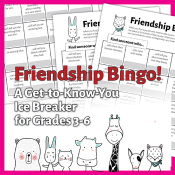 Preview of Friendship Bingo! A Get-to-Know-You Ice Breaker for Grades 2-6
