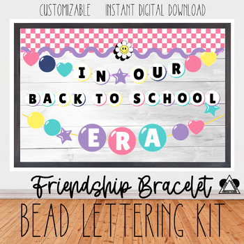 Preview of Friendship Bracelet Bead Lettering Kit with Borders | Customizable