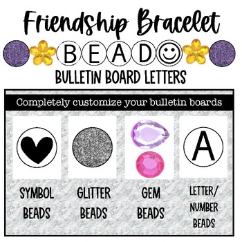 BFF Friendship Bracelet Letter Beads Letterbead by spunkandsparkle