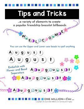 Friendship Bracelet Alphabet Beads Clipart PNGs & PDF