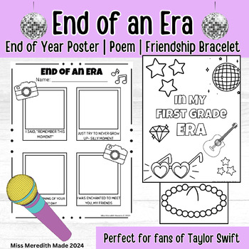 Preview of Friendship Bracelet | Coloring pages | End of an Era Poem | End of year Era