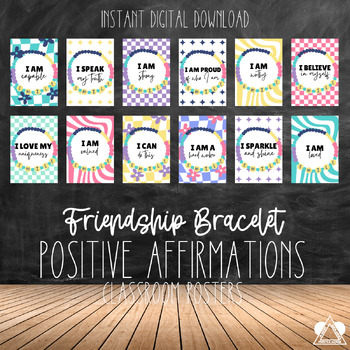 Preview of Friendship Bracelet Positive Affirmation Posters Printables