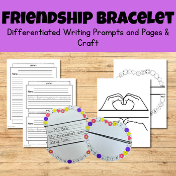 Preview of Friendship Bracelet Writing Craftivity - Engaging Writing Prompts & Craft