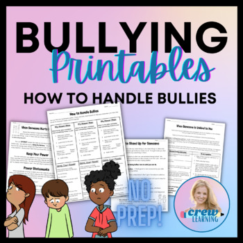 Preview of How to Handle Bullying Social Skills SEL Lessons & Activity Pages