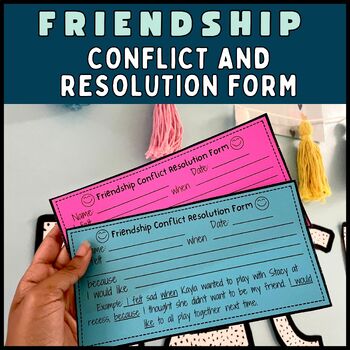 Preview of Friendship Conflict Resolution Forms | Classroom forms | SEL