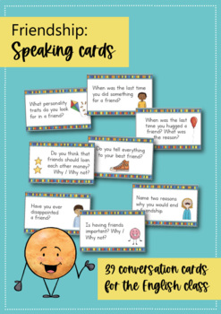 Friendship Conversation Cards for the English ESL/EFL class | TpT