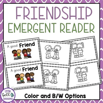 Preview of Friendship Emergent Reader for PreK, Kindergarten, First Grade