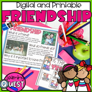 Preview of Friendship Independent Work - Back to School Friendship Unit - Print & Digital