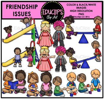 Preview of Friendship Issues Clip Art Bundle {Educlips Clipart}