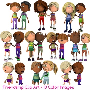 friendship kids clipart