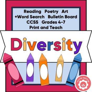 Preview of Diversity and The Box of Crayons That Talked Reading Poetry Art CCSS Grades 4-7