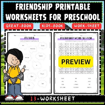 Preview of Friendship Printable Worksheets for Preschool