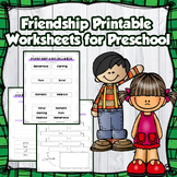 Friendship Printable Worksheets for Preschool