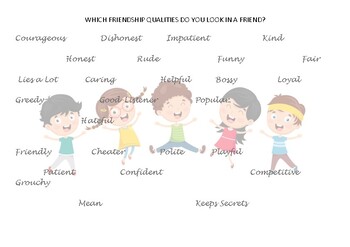 Preview of Friendship Qualities Activity Sheet