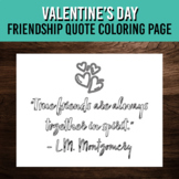 Friendship Quote Coloring Page | Valetine's Day Art Activi