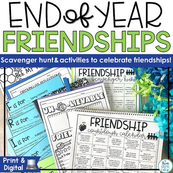 Preview of End of the Year Scavenger Hunt Countdown Last Week of School Activity Friendship