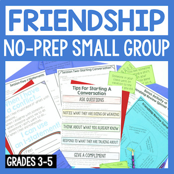 Preview of Friendship Skills Group For Small Group Counseling: NO-PREP Lessons & Activities